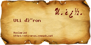 Uti Áron névjegykártya
